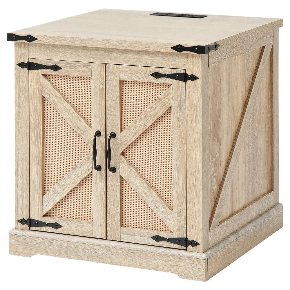 VEVOR Rattan Coffee Table Rectangle Rattan Coffee Table 2-Tier for Living Room