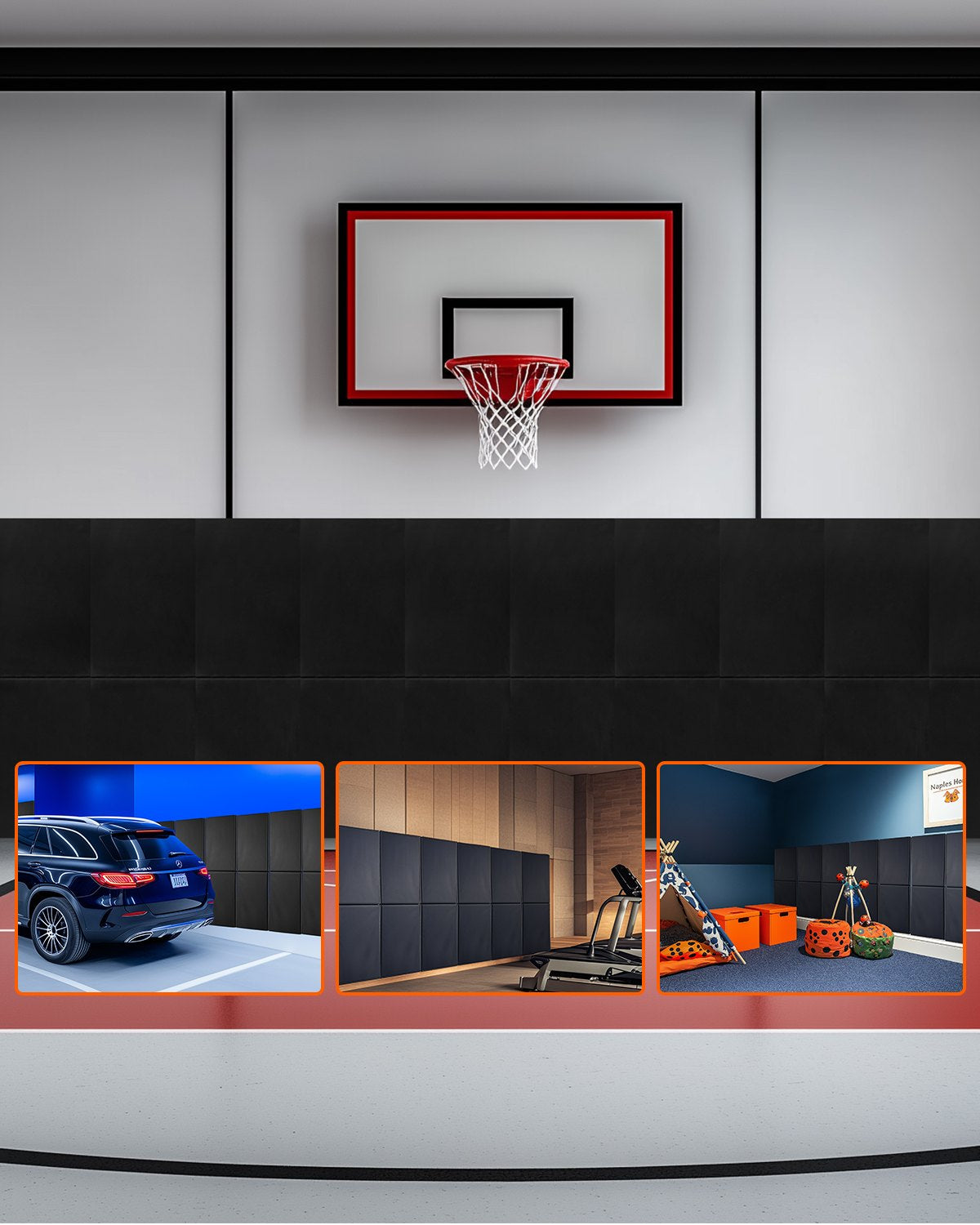 VEVOR Gym Wall Padding Waterproof Basketball Wall Mat 2" Thick Foam Court Garage