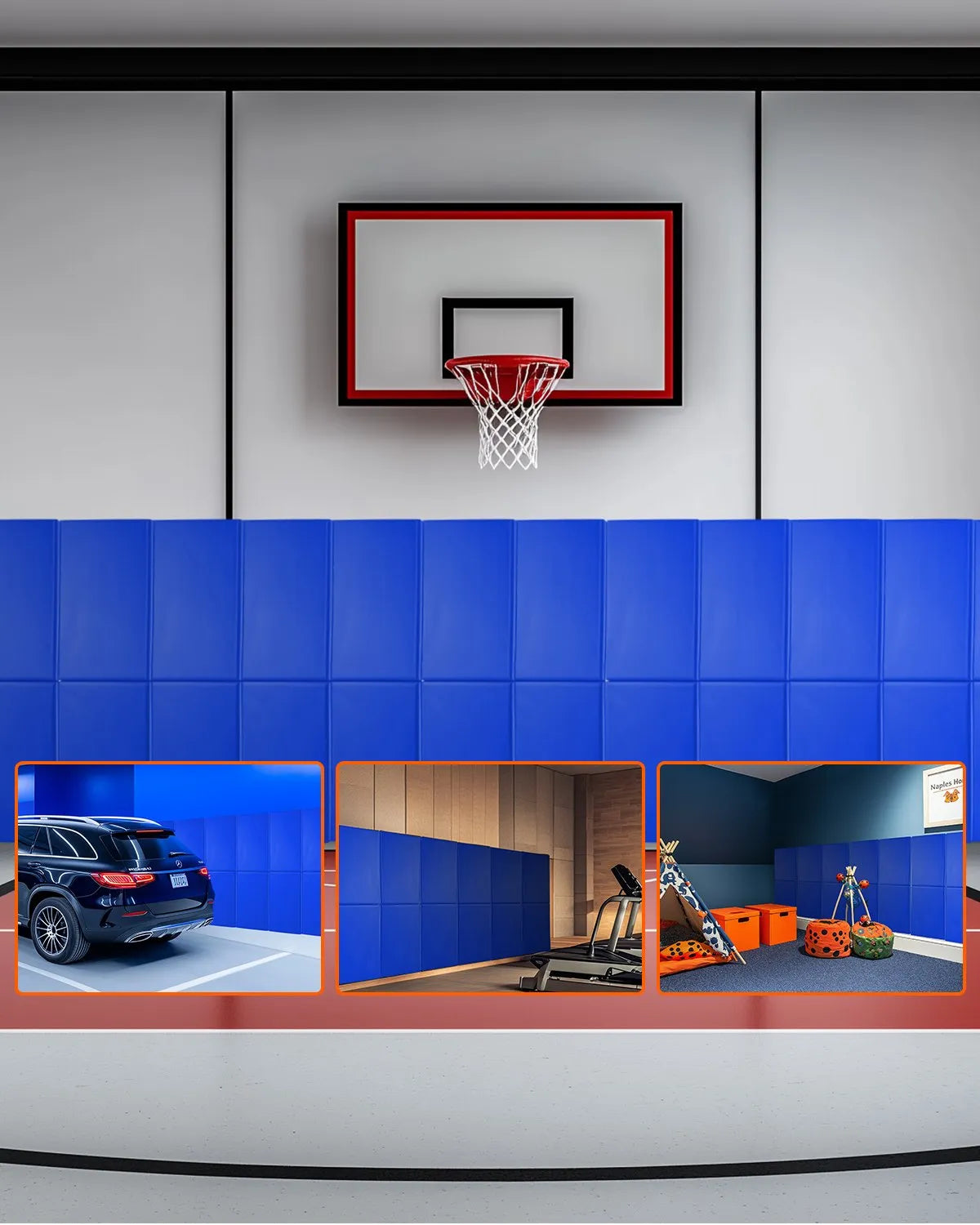 VEVOR Gym Wall Padding Waterproof Wall Basketball Mat 2" Thick Foam Court Garage