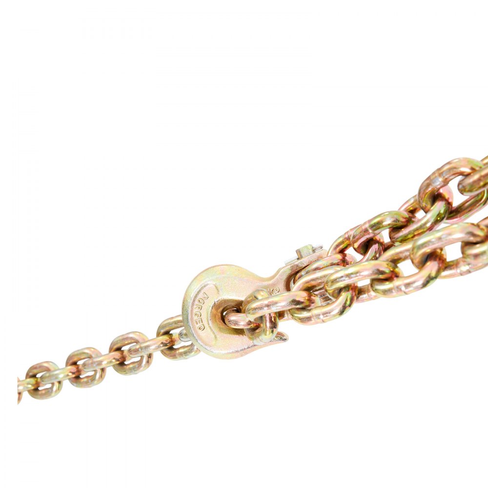 VEVOR Transport Binder Chain, 7100 lbs Working Load Limit, 3/8'' x 20' G80 Tow Chain Tie Down with Grab Hooks, DOT Certified, Galvanized Coating Manganese Steel for Dock Factory Construction Site