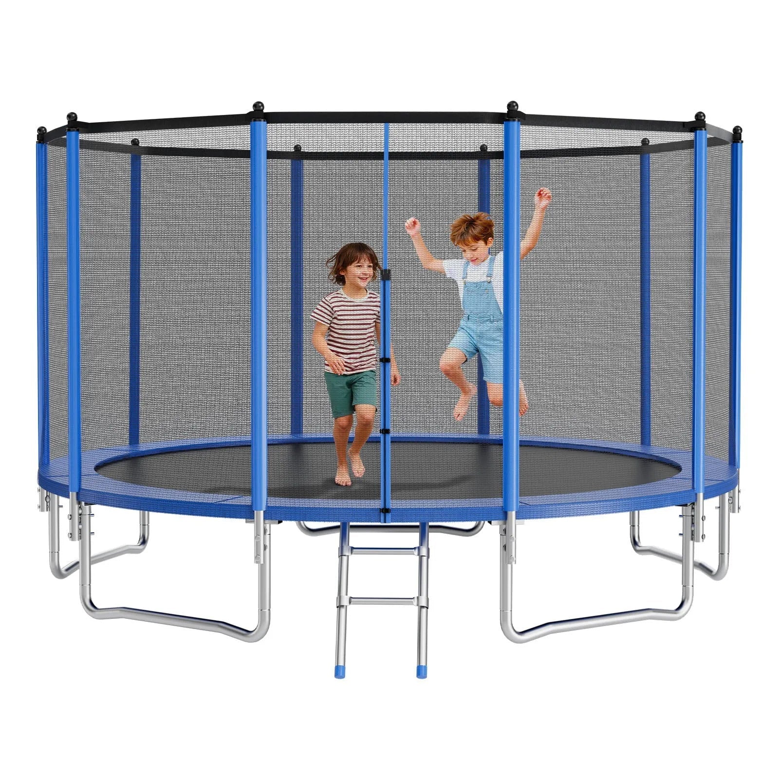 VEVOR Outdoor Trampoline, 15FT Round Recreational Trampoline with Enclosure Net, ASTM Approved, Heavy Duty Trampolines, Max 470 lbs Weight Capacity, Anti-Rust Backyard Trampolines for Kids & Adults