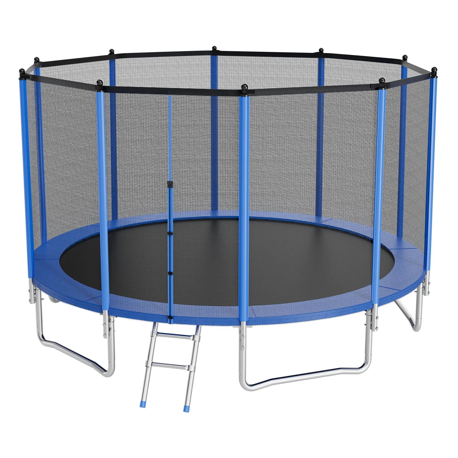 VEVOR Outdoor Trampoline, 15FT Round Recreational Trampoline with Enclosure Net, ASTM Approved, Heavy Duty Trampolines, Max 470 lbs Weight Capacity, Anti-Rust Backyard Trampolines for Kids & Adults