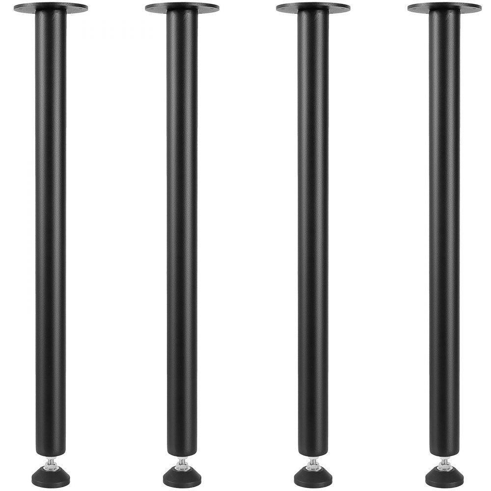 VEVOR 28 Inch Adjustable Desk Legs, Reinforced Steel Office Table Furniture legs Set of 4 for DIY, 1200 lbs Load Capacity Heavy Duty Desk Legs, Quick Instalation Legs with Adjustable Foot Cup Black