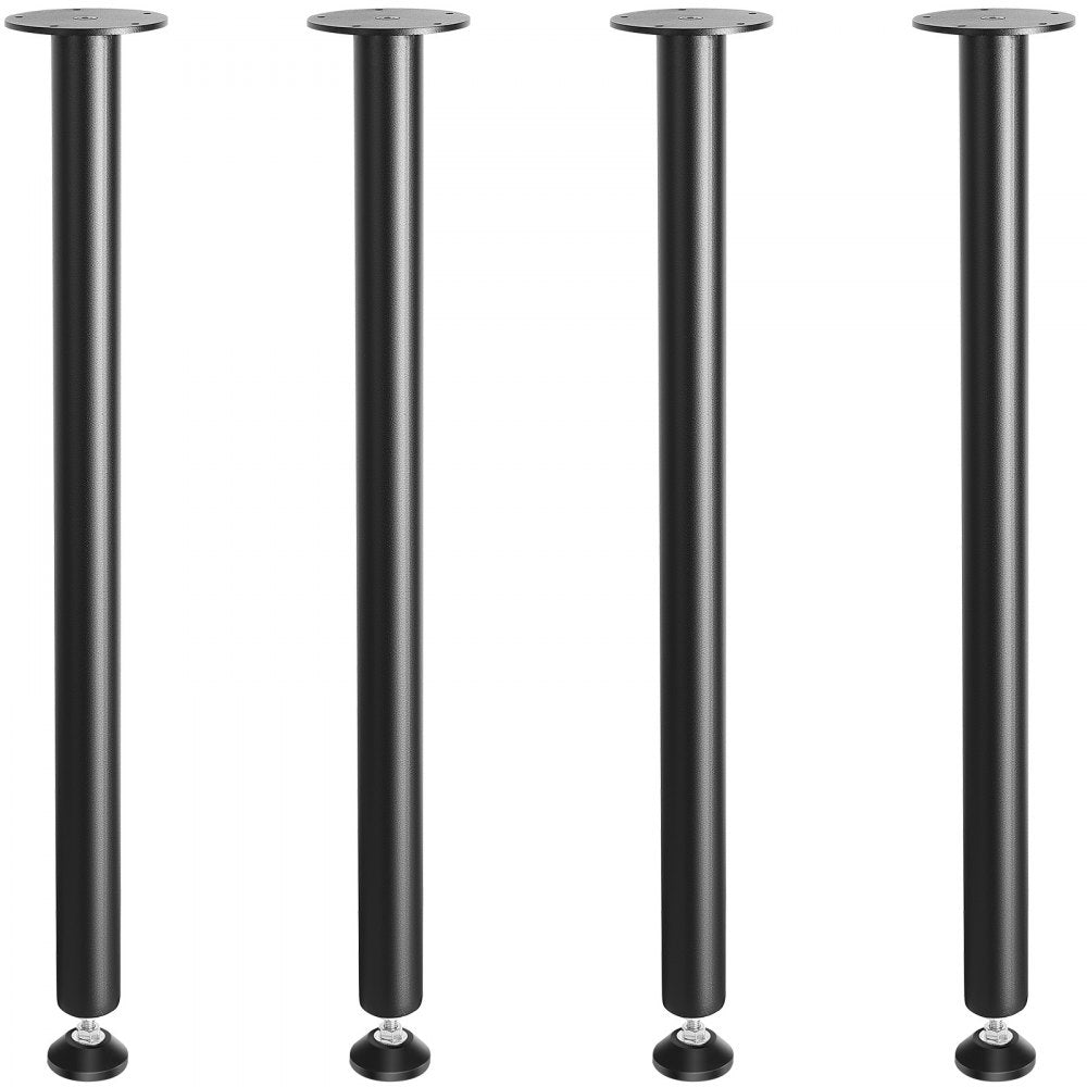 VEVOR 30 Inch Adjustable Desk Legs, Reinforced Steel Office Table Furniture legs Set of 4 for DIY, 1200 lbs Load Capacity Heavy Duty Desk Legs, Quick Instalation Legs with Adjustable Foot Cup Black