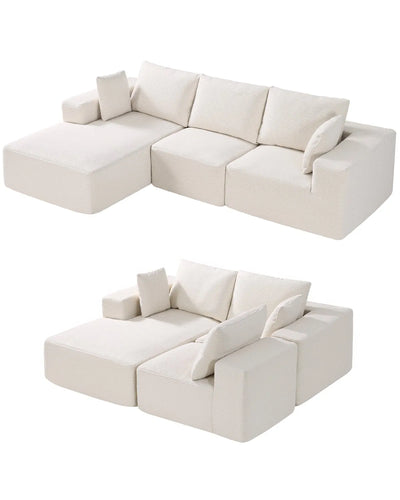 VEVOR Modular Sectional Sofa L Shaped Cloud Couch with Chaise and Cushion Beige