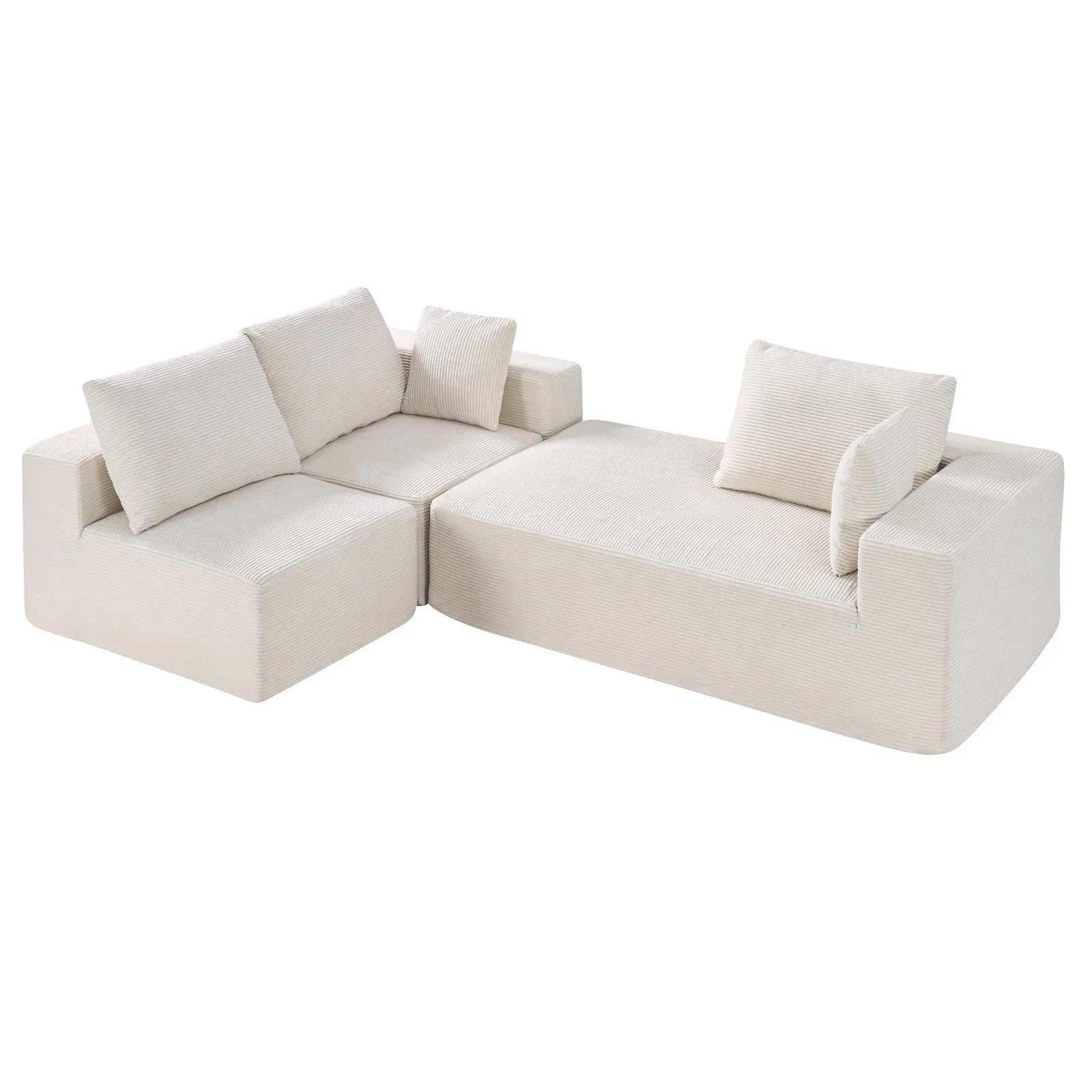 VEVOR Modular Sectional Sofa L Shaped Cloud Couch with Chaise and Cushion Beige