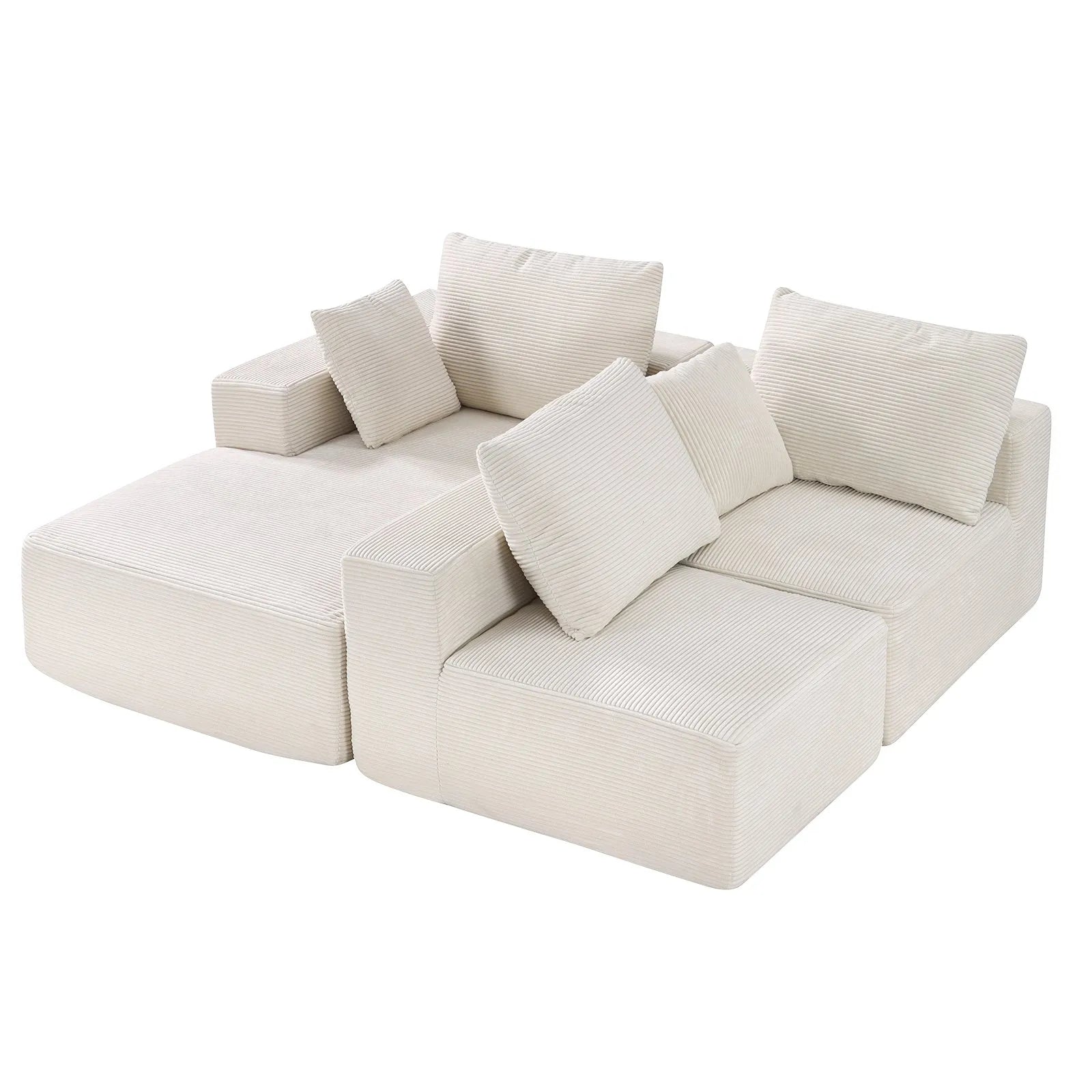 VEVOR Modular Sectional Sofa L Shaped Cloud Couch with Chaise and Cushion Beige