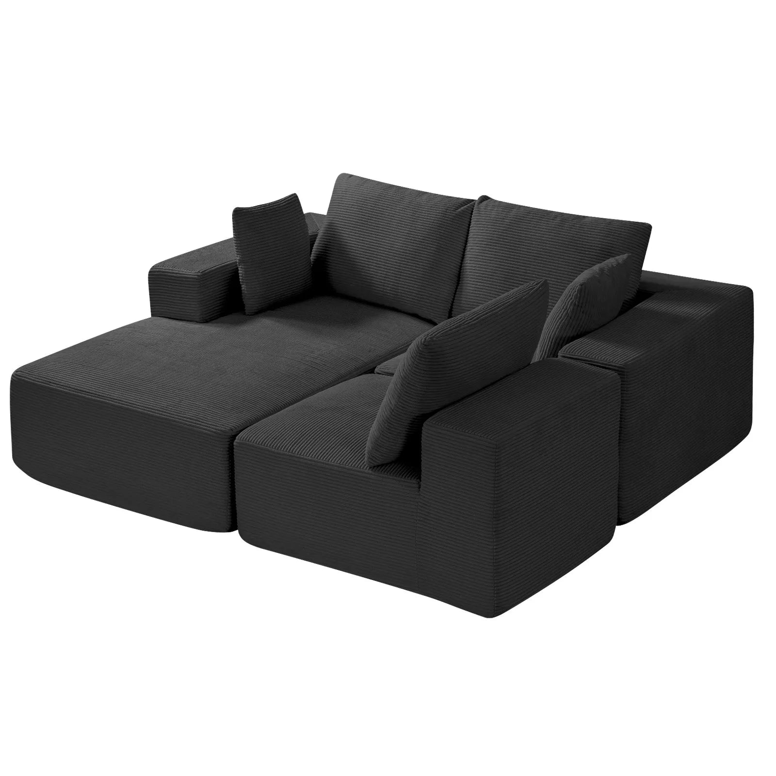 VEVOR Modular Sectional Sofa L Shaped Cloud Couch with Chaise and Cushion Black