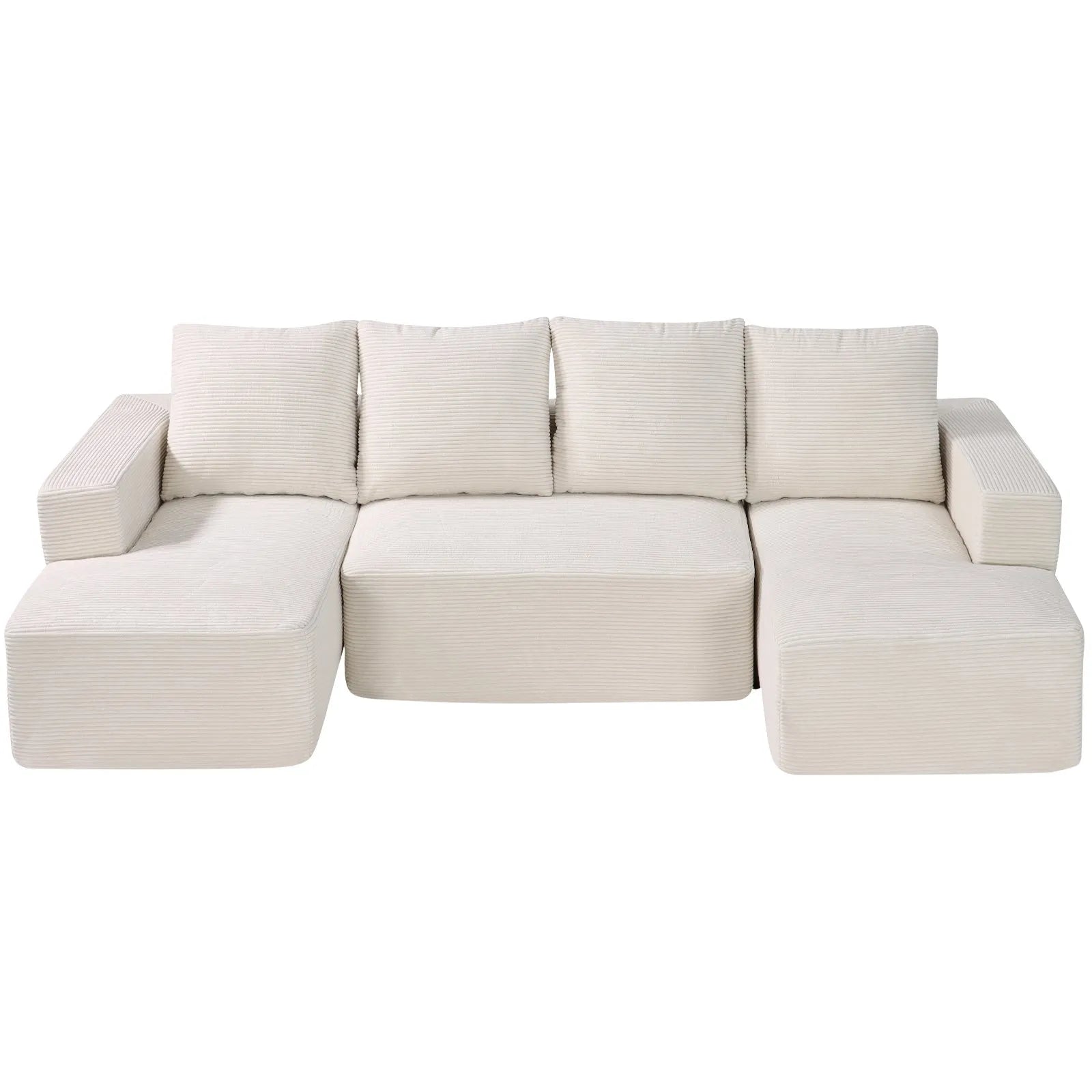 VEVOR Modular Sectional Sofa U Shaped Cloud Couch with Chaise and Cushion Beige