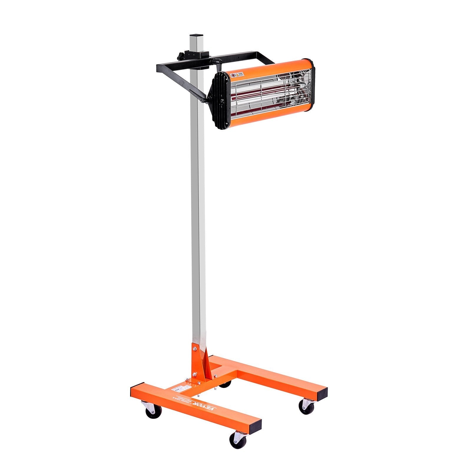 VEVOR Infrared Curing Lamp, 1500W 1-60 min Timing, Auto Heating Car Curing Light with Bracket, 3.44 sq.ft Baking Area Spray Baking Booth Heaters, Paint Dryer for On-Site Repair, Engine Drying