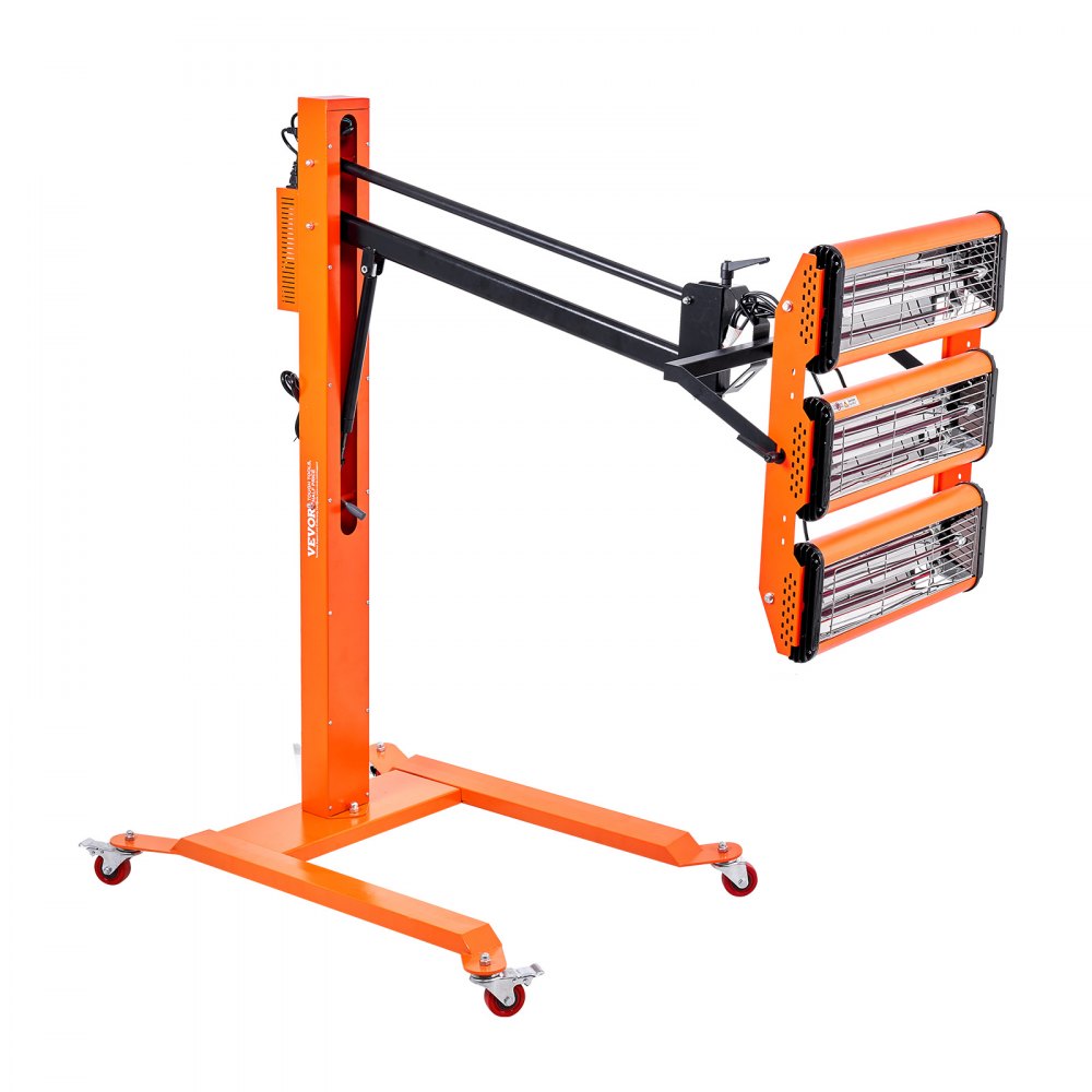 VEVOR Infrared Curing Lamp, 3300W 1-60 min Timing, Auto Heating Car Curing Light with Bracket, 8.61 sq.ft Baking Area Spray Baking Booth Heaters, Paint Dryer for On-Site Repair, Engine Drying 1 Pack