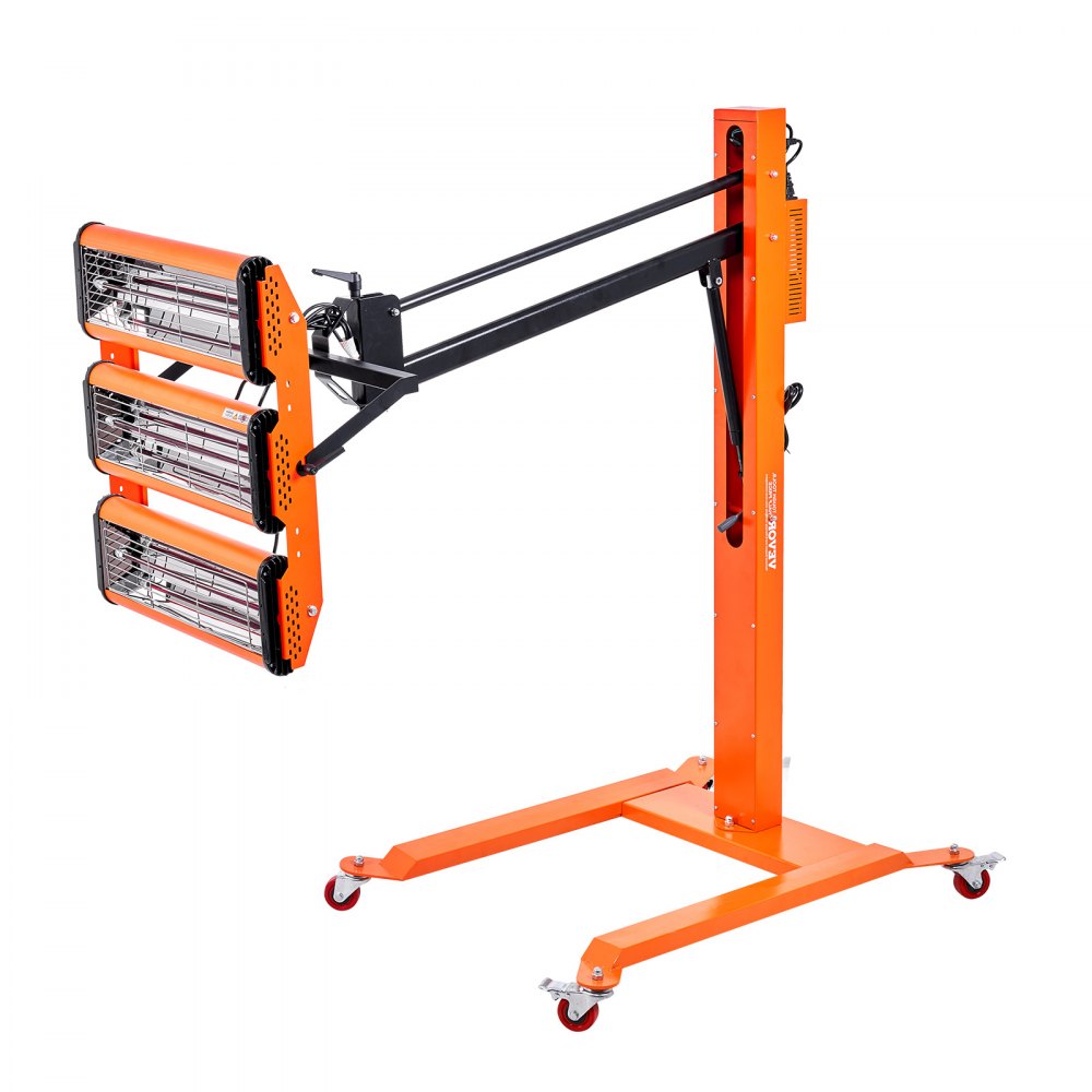 VEVOR Infrared Curing Lamp, 3300W 1-60 min Timing, Auto Heating Car Curing Light with Bracket, 8.61 sq.ft Baking Area Spray Baking Booth Heaters, Paint Dryer for On-Site Repair, Engine Drying 1 Pack