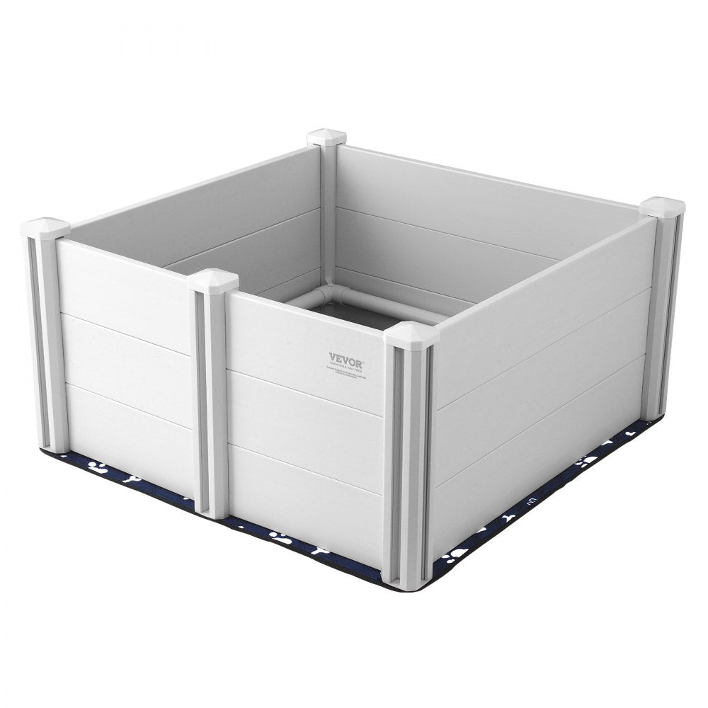 VEVOR Dog Whelping Box 38.6x38.6x18.1in PVC with Rails Pee Pad for Dogs Puppies