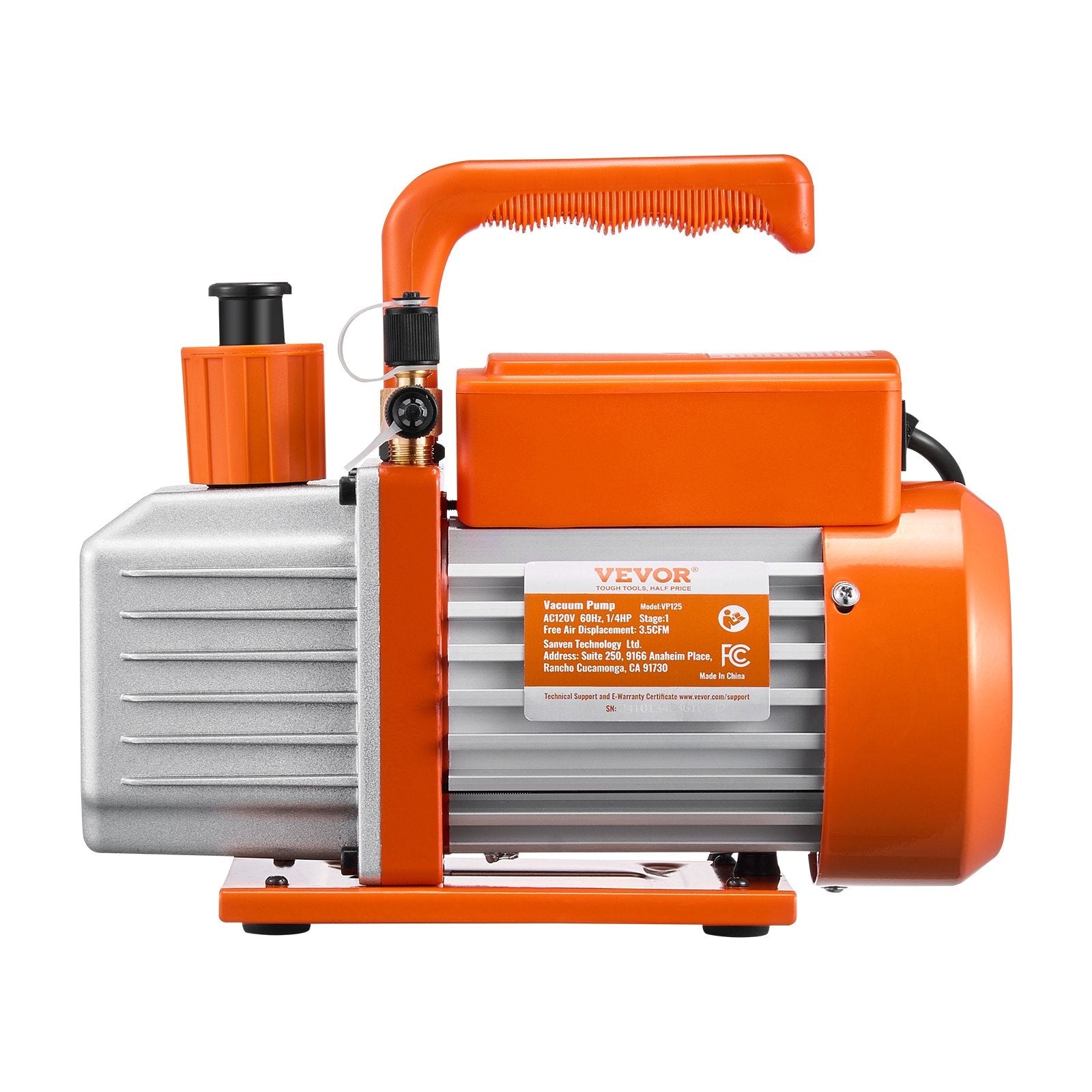 VEVOR Vacuum Pump 3.5 CFM HVAC Single Stage Rotary Vane Vacuum Pump Oil Included