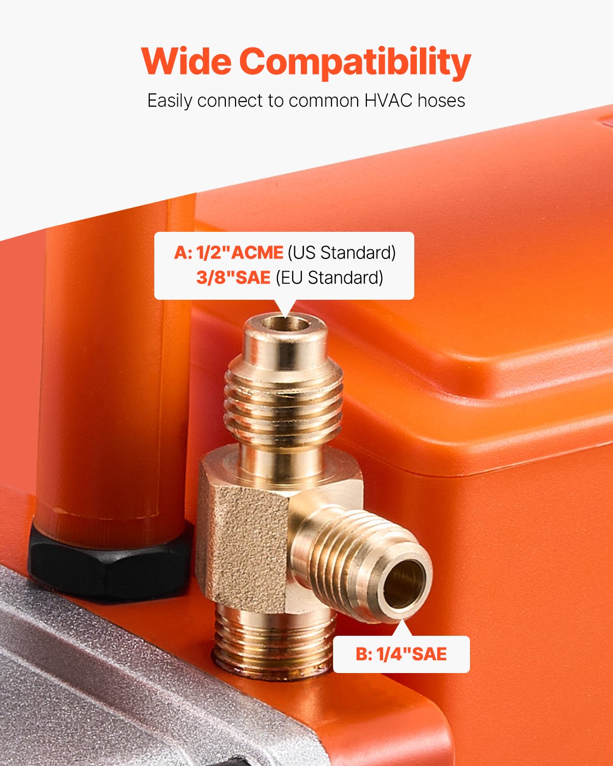 VEVOR Vacuum Pump 6 CFM HVAC 2 Stage Rotary Vane Vacuum Pump Oil Included