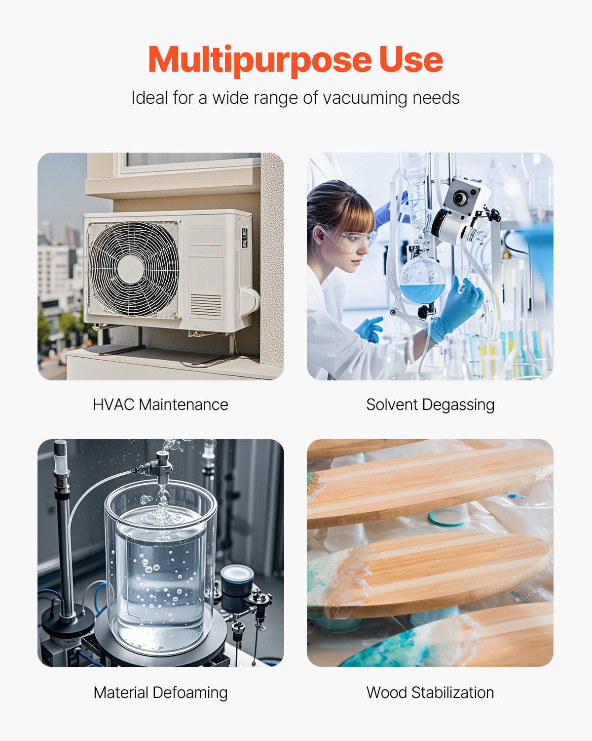 VEVOR Vacuum Pump 6 CFM HVAC 2 Stage Rotary Vane Vacuum Pump Oil Included