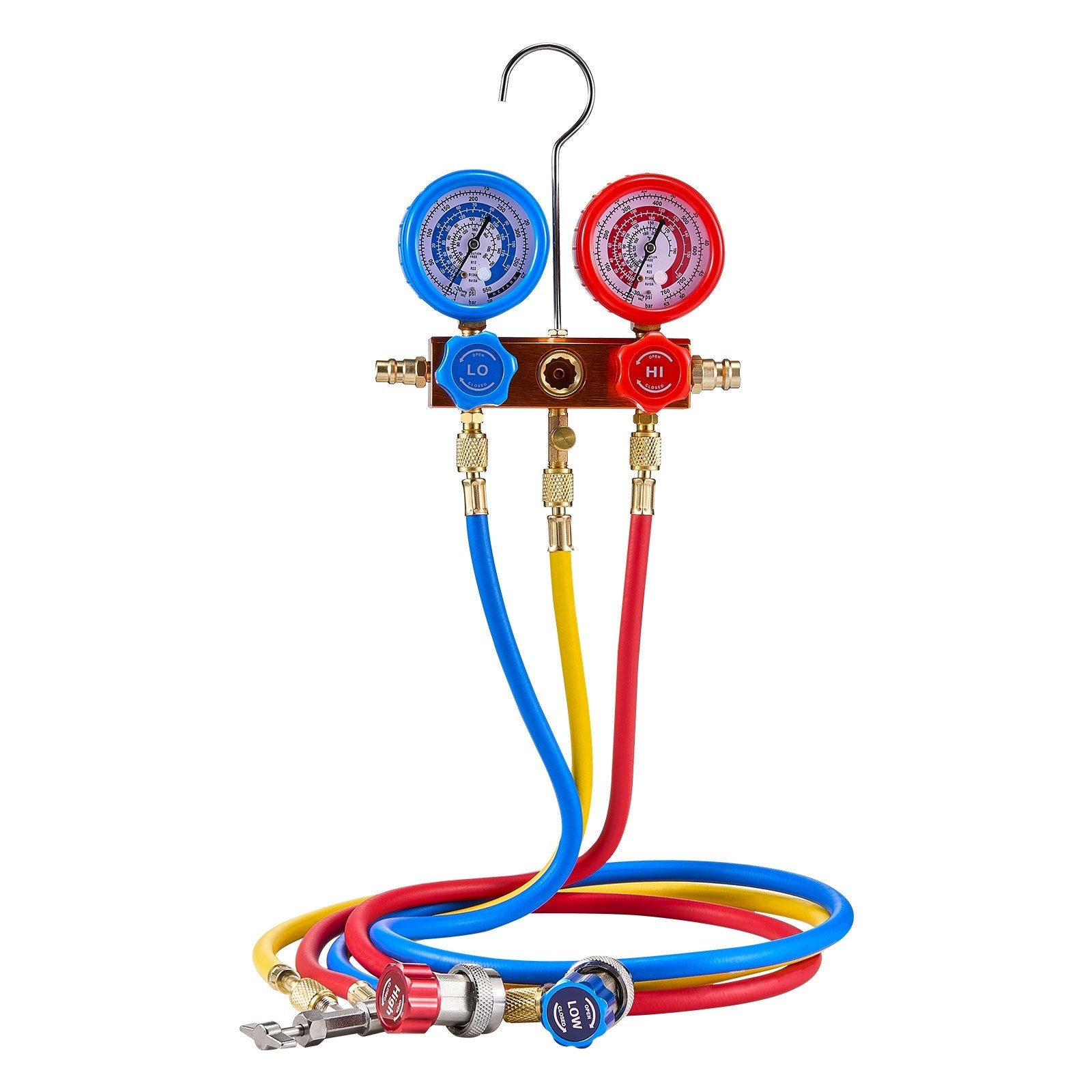 VEVOR 4.5 CFM HVAC Single Stage Rotary Vane Vacuum Pump and Manifold Gauge Kit