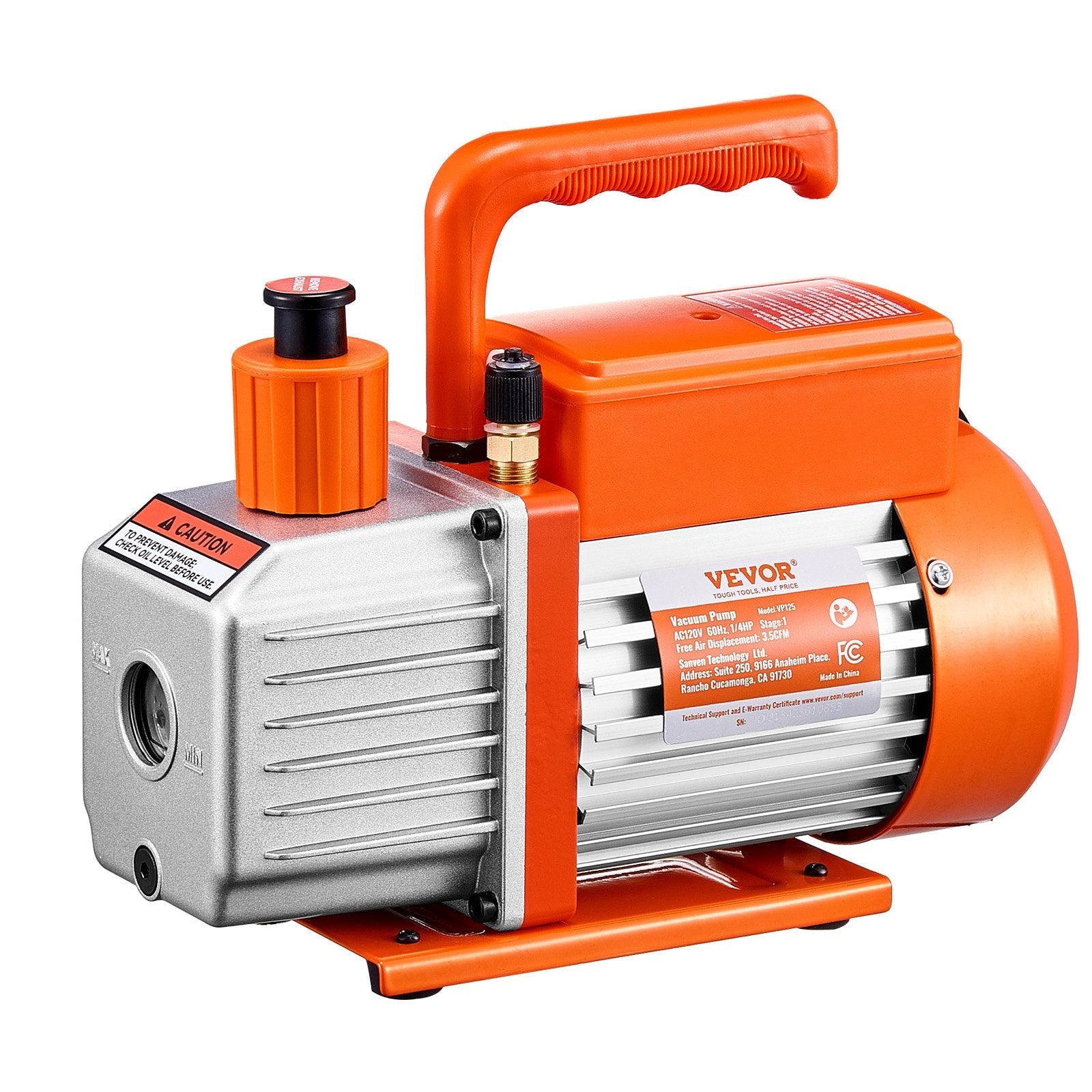 VEVOR 5 Gallon Vacuum Chamber 3.5CFM Single Stage Pump Degassing Chamber Kit