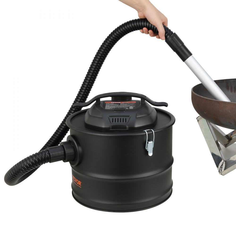 VEVOR Ash Vacuum Cleaner, 4 Gallon with 1200W Powerful Suction, Ash Vac Collector with 47.2 in Flexible Hose, for Fireplaces, Pellet Stoves, Wood Stove, Log Burner, Grills, Pizza Ovens, Fire Pits