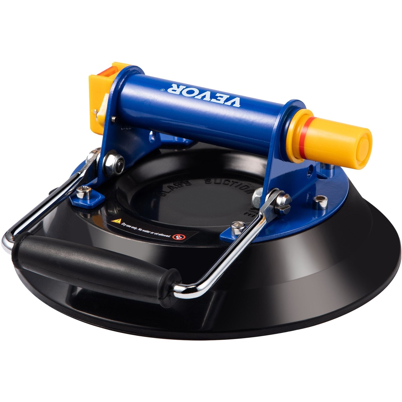 VEVOR Glass Lifting Vacuum Suction Cup, 10\'\' Glass Lifter Suction Cup, 275lbs Load Capacity Glass Lifting Suction Cup, Heavy-Duty Hand-Held Glass Lifter for Moving Large Granite Tile, Replacing Wind