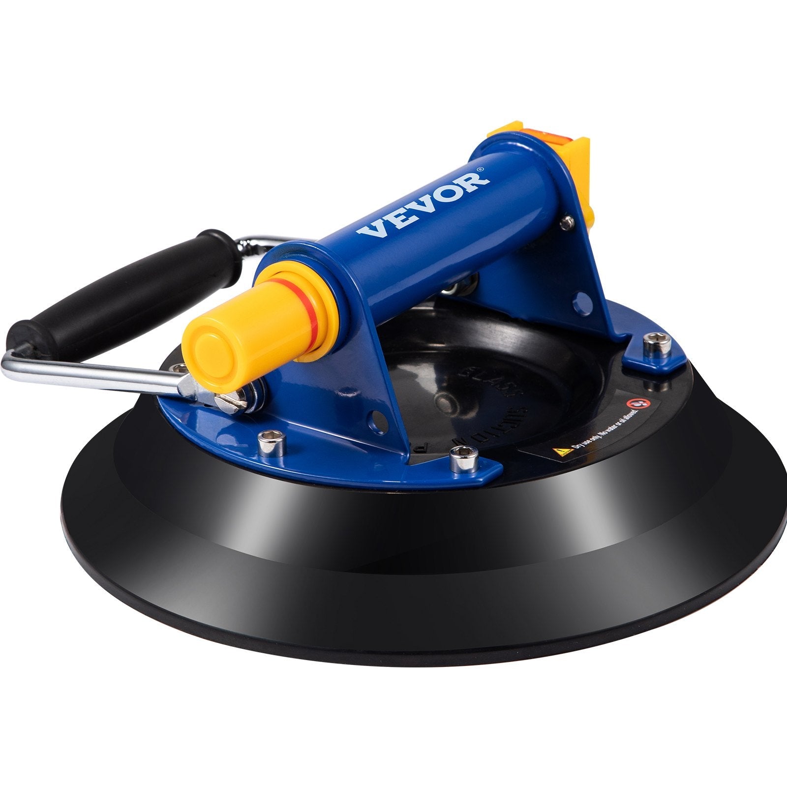 VEVOR Glass Lifting Vacuum Suction Cup, 10\'\' Glass Lifter Suction Cup, 275lbs Load Capacity Glass Lifting Suction Cup, Heavy-Duty Hand-Held Glass Lifter for Moving Large Granite Tile, Replacing Wind