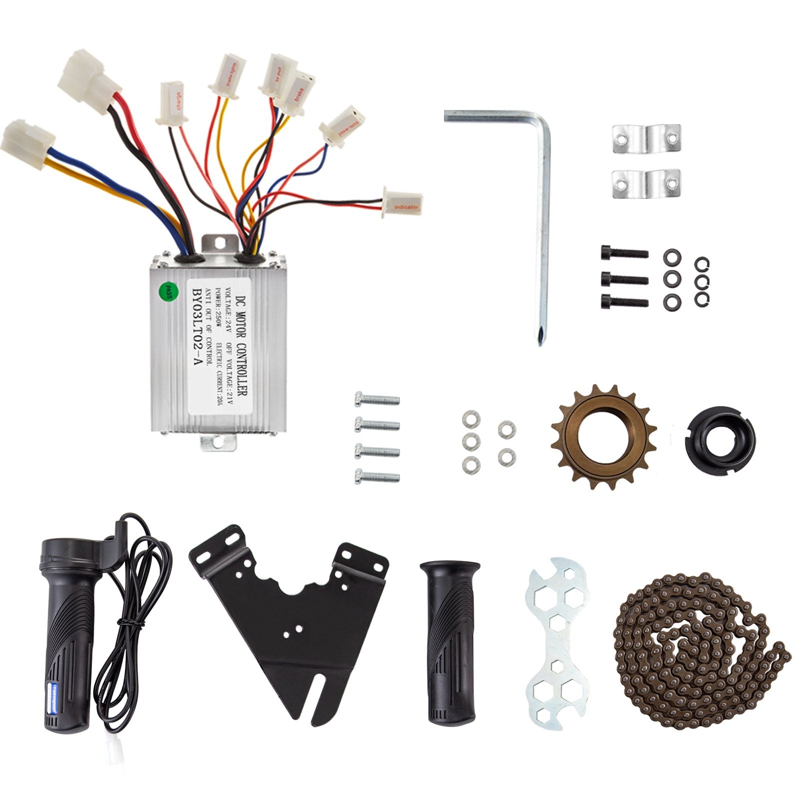 VEVOR Bicycle Reduction Motor 250W 24V Geared Motor 2700RPM 14.3A Brushes Motor with Twist Kit for Electric Bike Conversion Kit Electric Bicycle Scooter Motor