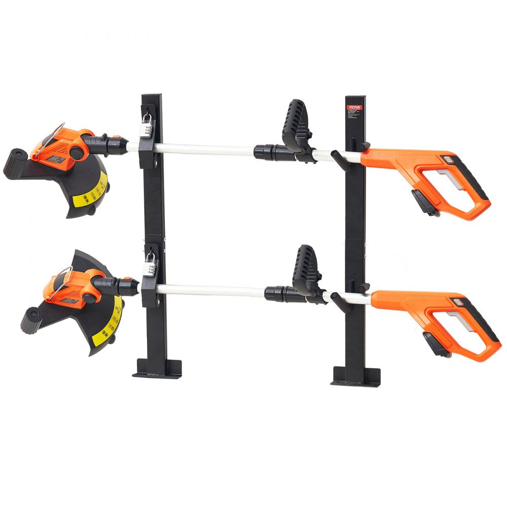 VEVOR Trimmer Rack, 2 Place Weeder Trimmer Rack, Trim Holder Trailer Rack Carrier with Zinc Alloy Password Lock, Mount On Landscape Truck Trailer Enclosed Trimmer Rack Weed Eater Racks, Pair