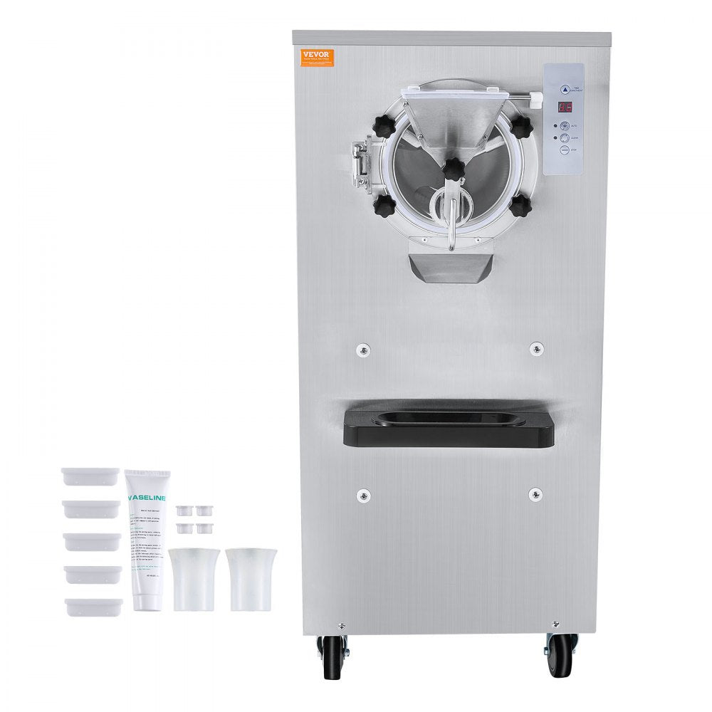 VEVOR Commercial Ice Cream Machine, 20-25L/H Yield, 2400W 1-Flavor Hard Serve Ice Cream Maker, 8L Stainless Steel Cylinder, Digital Display Auto Clean Adjustable Hardness, for Restaurant Snack Bars