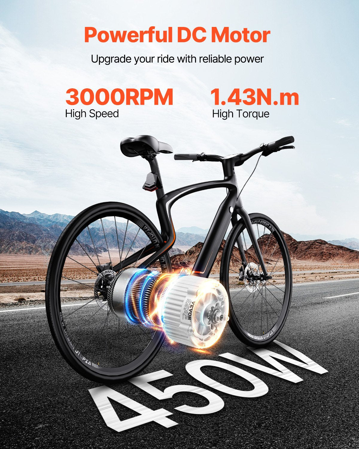 VEVOR 450W Electric Brushed DC Motor Kit 36V 3000rpm with Upgraded Controller