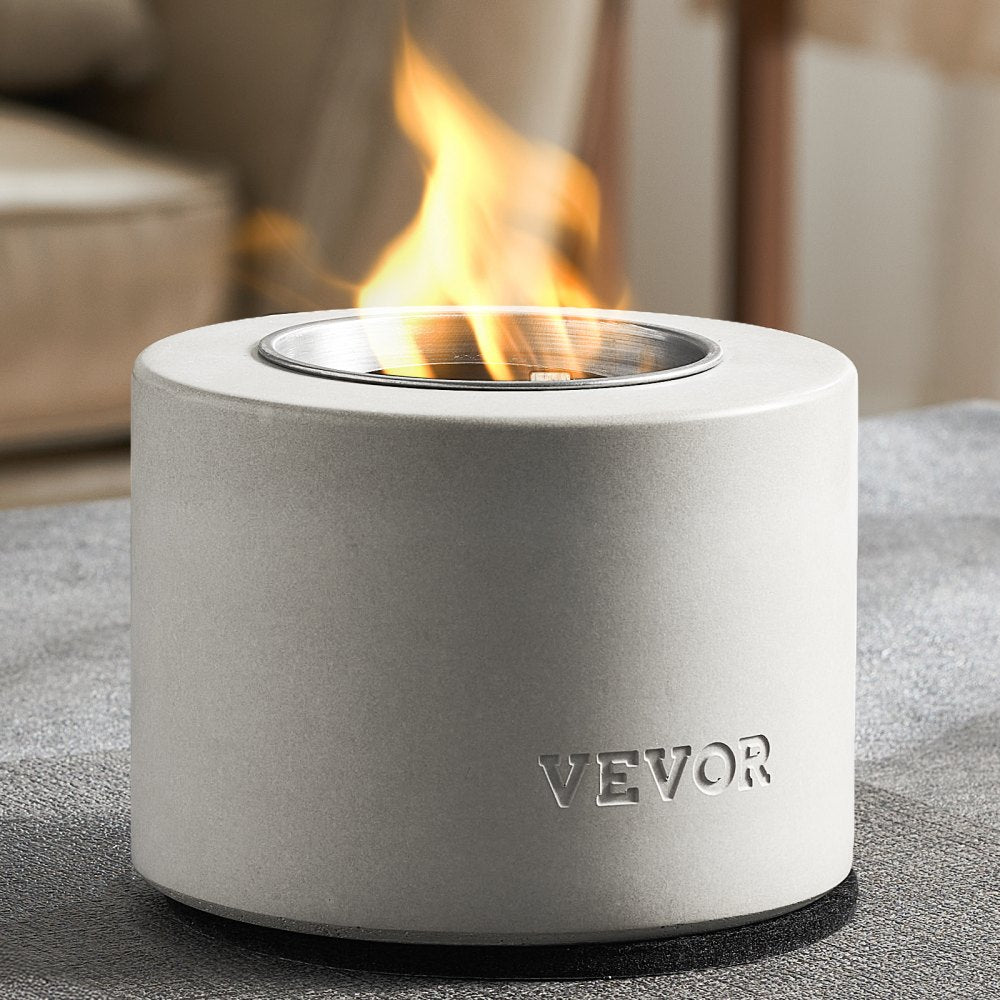 VEVOR Tabletop Fire Pit Bowl Concrete Fireplace Indoor Outdoor Patio Cylinder