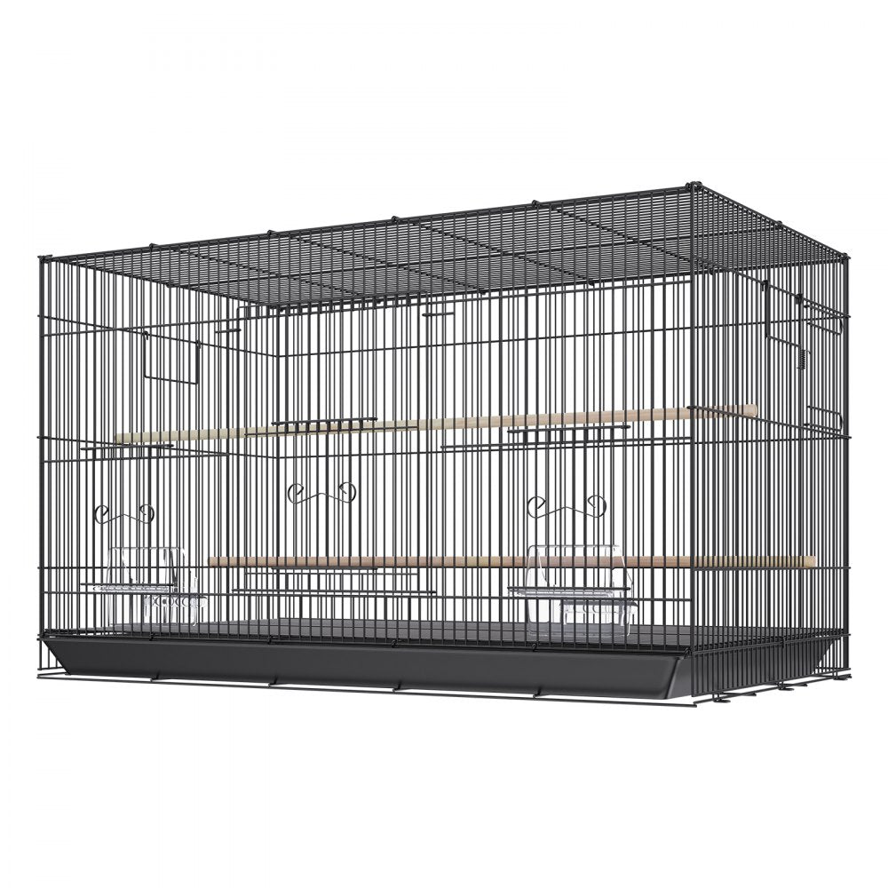 VEVOR 30 inch Bird Cage, Metal Large Parakeet Cages for Cockatiels Small Parrot Budgies Lovebirds Canaries, Pet Bird Cage with Rolling Stand and Tray