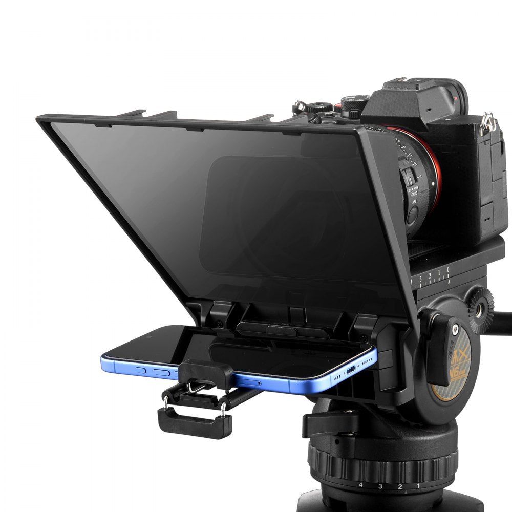 VEVOR 8'' Portable Teleprompter Remote for Webcam Smartphone Live Streaming