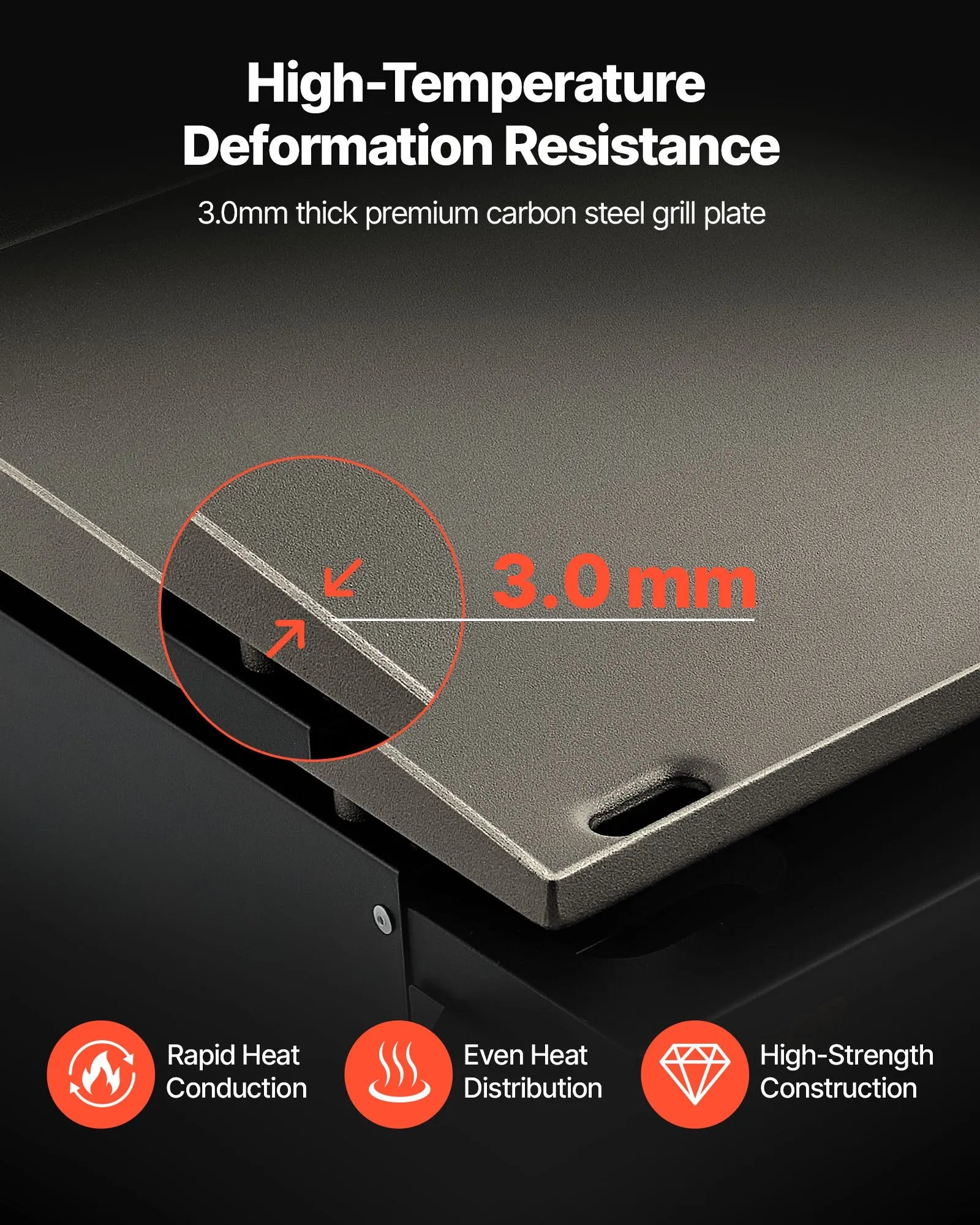 VEVOR Commercial Griddle, 16.9" Heavy Duty Manual Flat Top Griddle, Countertop Gas Grill with Non-Stick Cooking Plate, Steel LPG Gas Griddle, 1-Burner Restaurant Portable Grill - 13,000 BTU