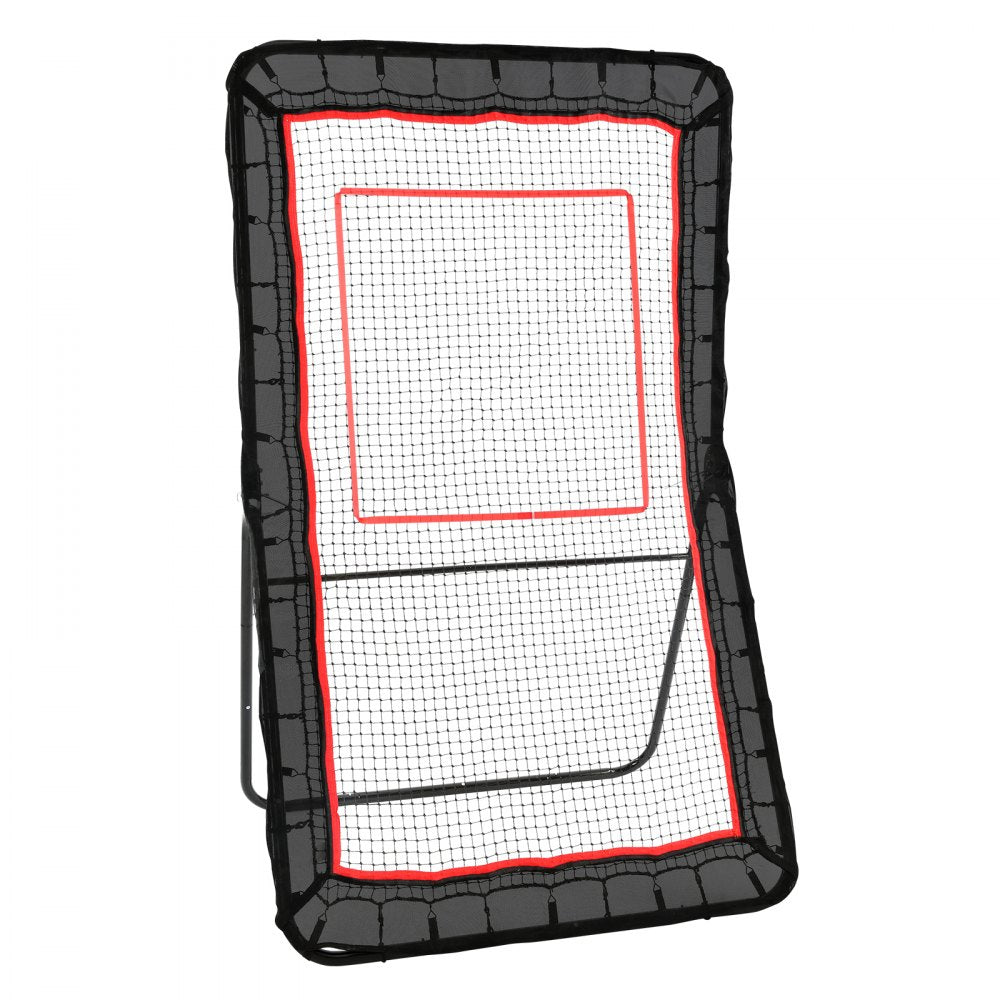 VEVOR Lacrosse Rebounder for Backyard, 4x7 Ft Volleyball Bounce Back Net, Pitchback Throwback Baseball Softball Return Training Screen, Adjustable Angle Shooting Practice Training Wall with Target