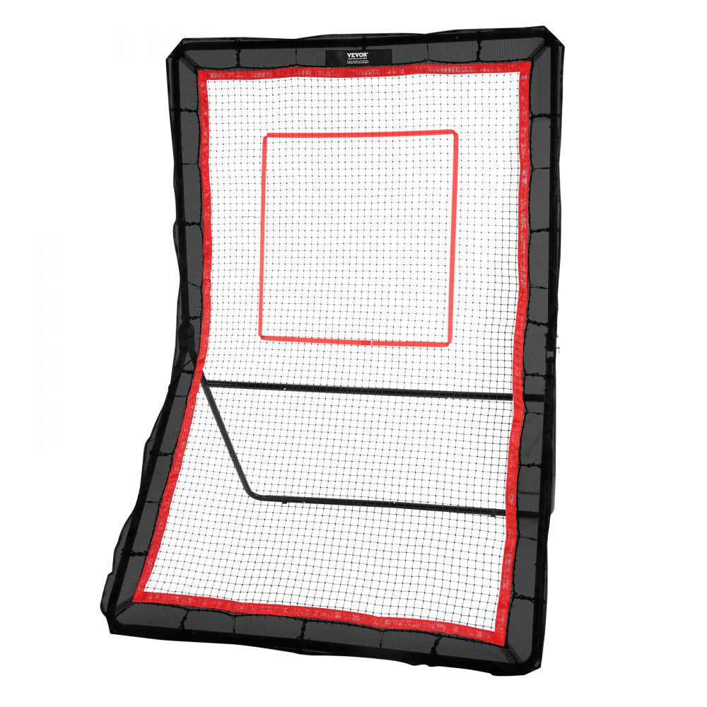 VEVOR Lacrosse Rebounder for Backyard, 5x7 Ft Volleyball Bounce Back Net, Pitchback Throwback Baseball Softball Return Training Screen, Adjustable Angle Shooting Practice Training Wall with Target
