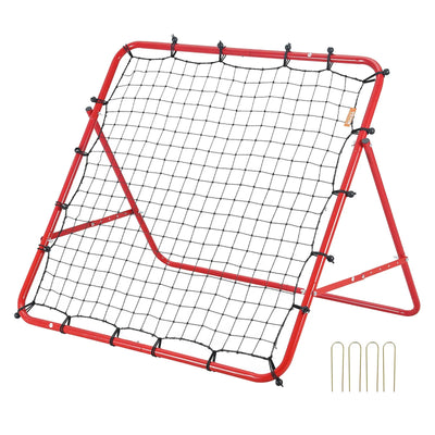 VEVOR Soccer Rebounder Rebound Net, Kick-Back 39"x39", Portable Football Training Gifts, Fully Adjustable Angles Goal Net, Aids & Equipment for Kids Teens & All Ages, Easy Set Up & Perfect Storage