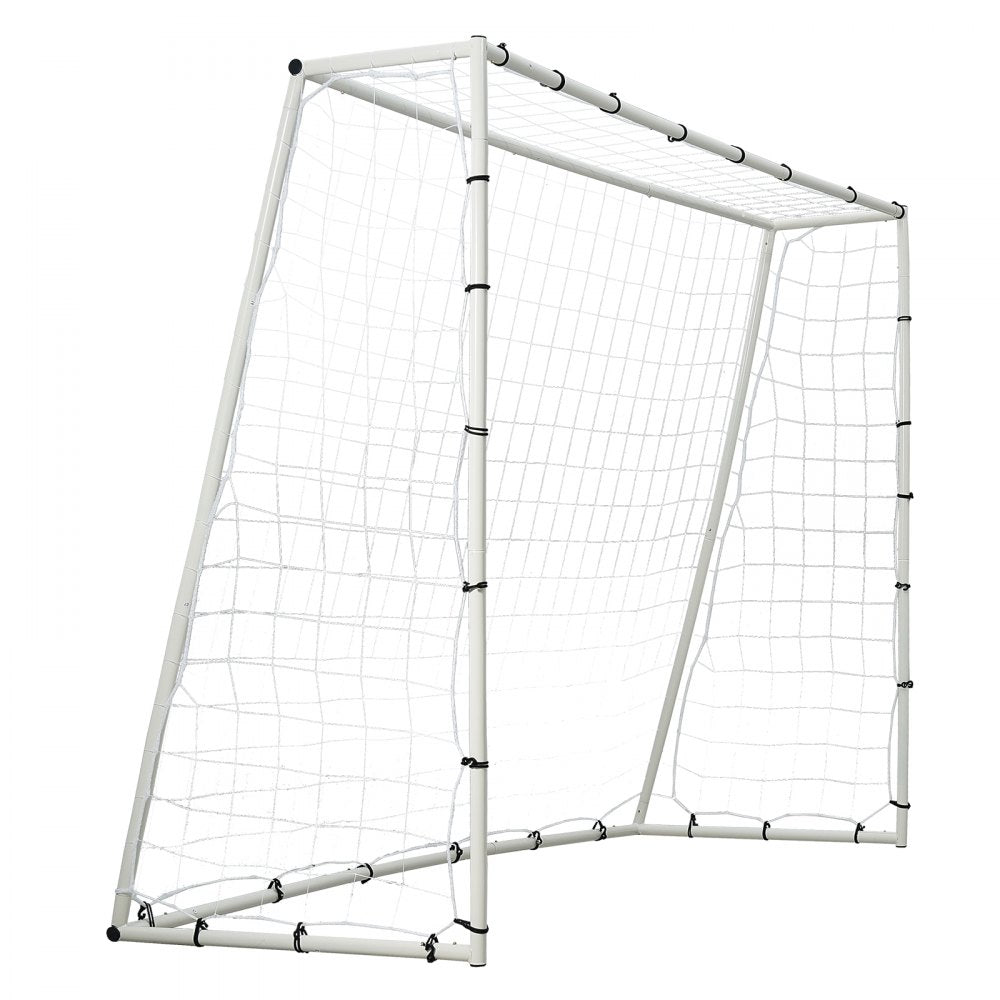 VEVOR Soccer Rebound Trainer, 8x6FT Iron Soccer Training Equipment, Sports Football Rebounder Wall with Double-Sided Rebounding Net & Goal, Perfect for Backyard Practicing, Solo Training, Passing