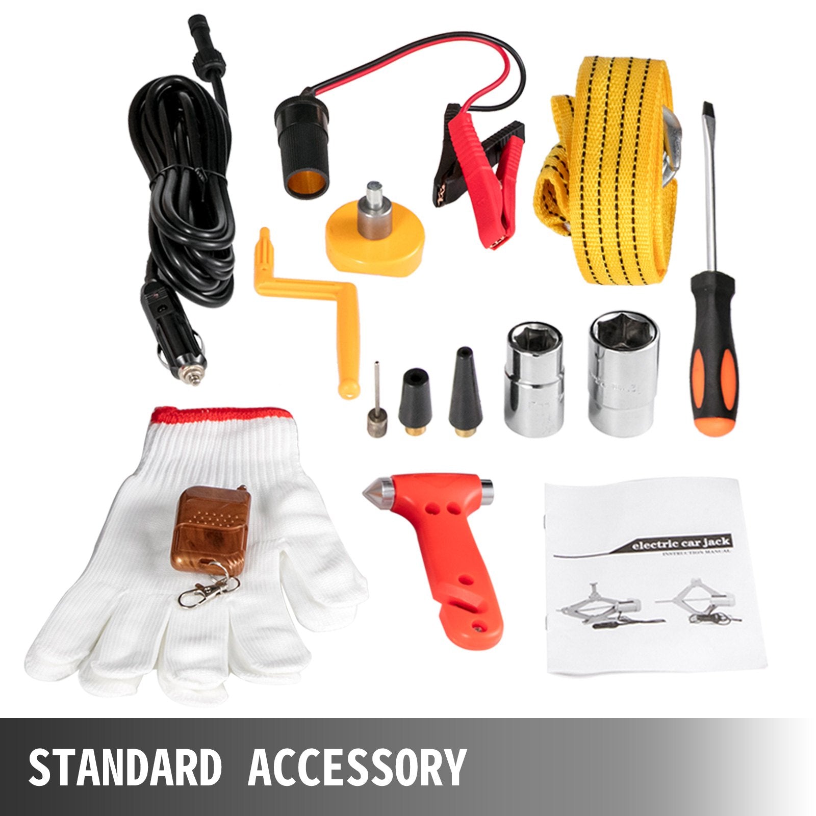 VEVOR Electric Car Jack 3 Ton 6600LBS Electric Scissor Jack 12V DC Electric Jack with Electric Impact Wrench and Inflator Pump Car Repair Tool for Sedans and SUVs