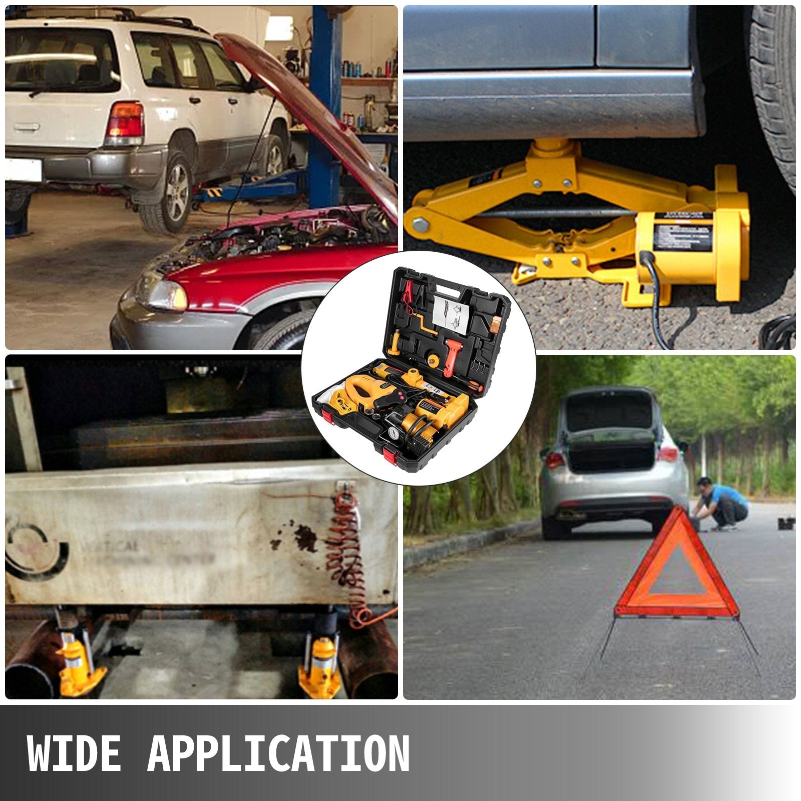 VEVOR Electric Car Jack 3 Ton 6600LBS Electric Scissor Jack 12V DC Electric Jack with Electric Impact Wrench and Inflator Pump Car Repair Tool for Sedans and SUVs