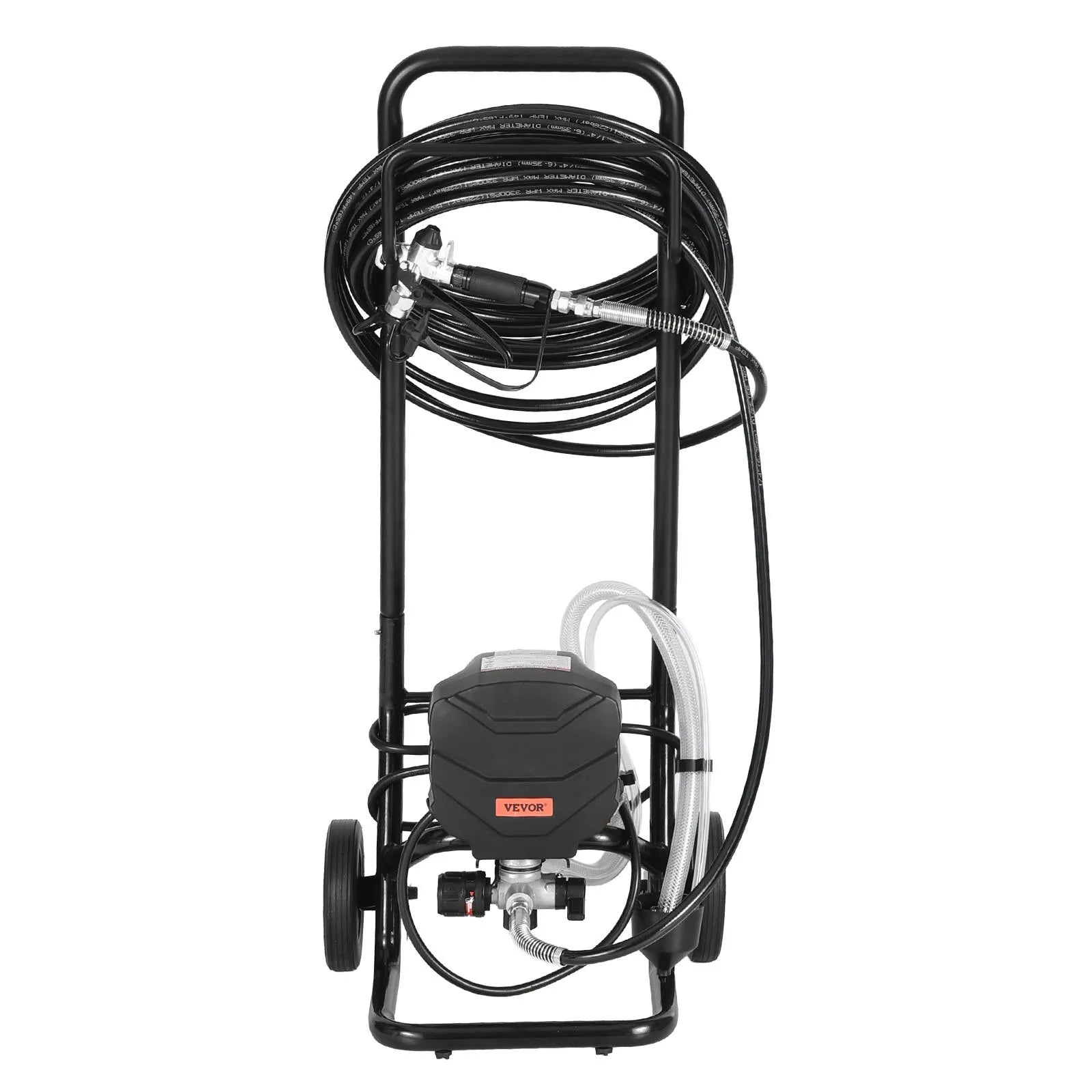 VEVOR Stand Airless Paint Sprayer, 650W, 3000PSI High Pressure Airless Sprayer with Cart, Cleaning Brush, Hose, Extension Rod, Nozzles, Electric Spray Paint Machine for House Exterior and Interior