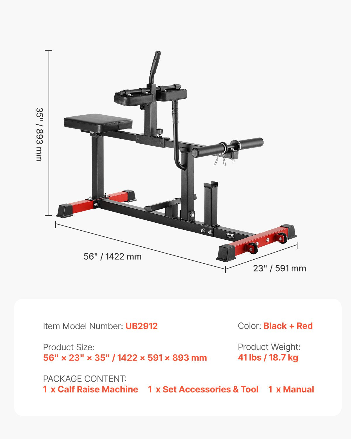 VEVOR Seated Calf Machine Calf Raise Equipment Seated Leg Exercise Home Gym