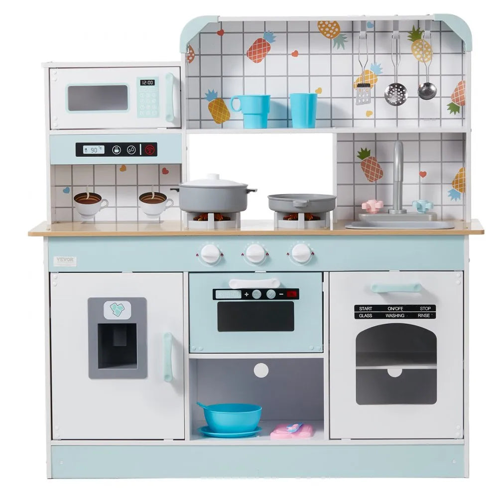 VEVOR Kitchen Playset Kids Pretend Cooking Play Toy 24 Piece Accessories White