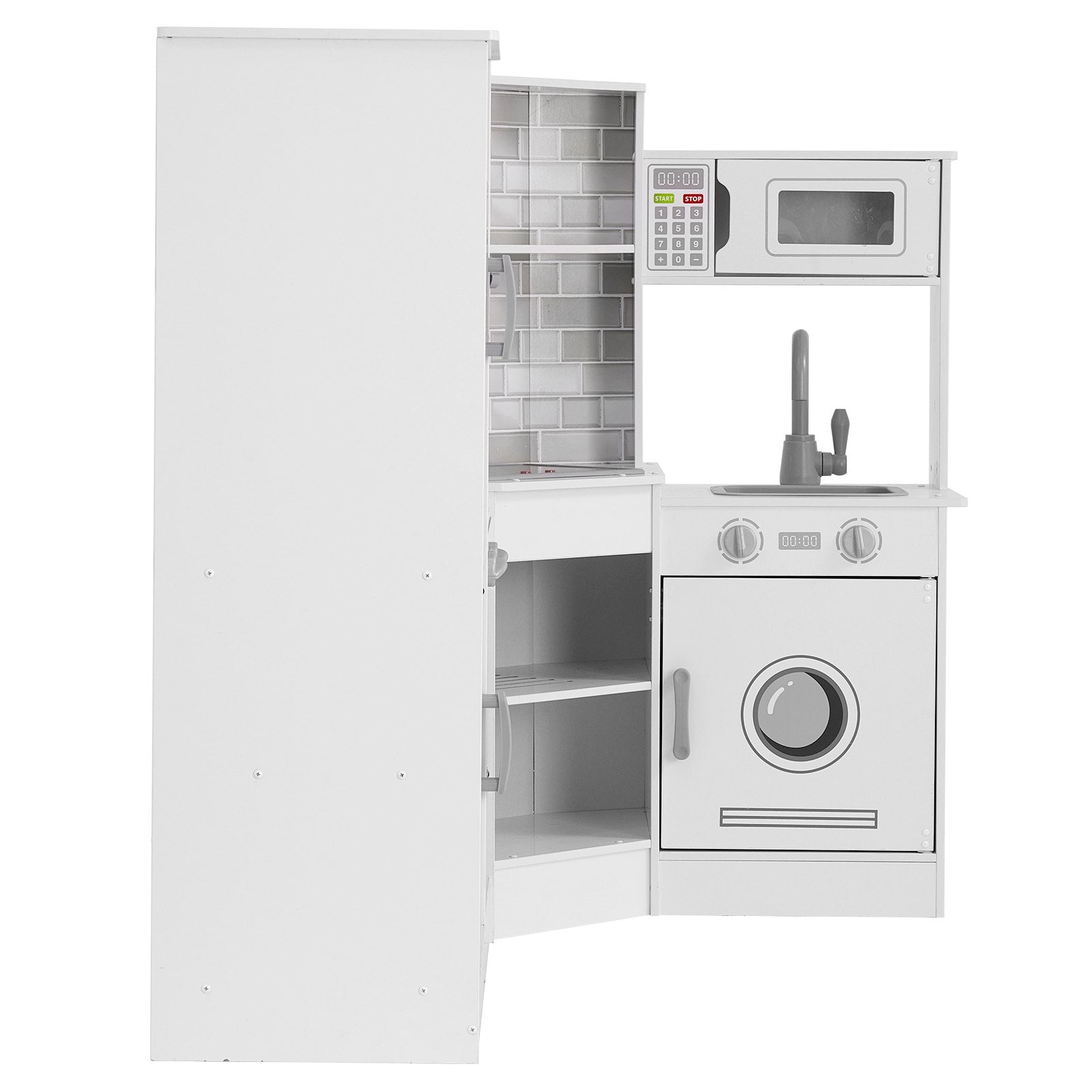 VEVOR Kitchen Playset Kids Pretend Cooking Play Toy 24 Piece Accessories White
