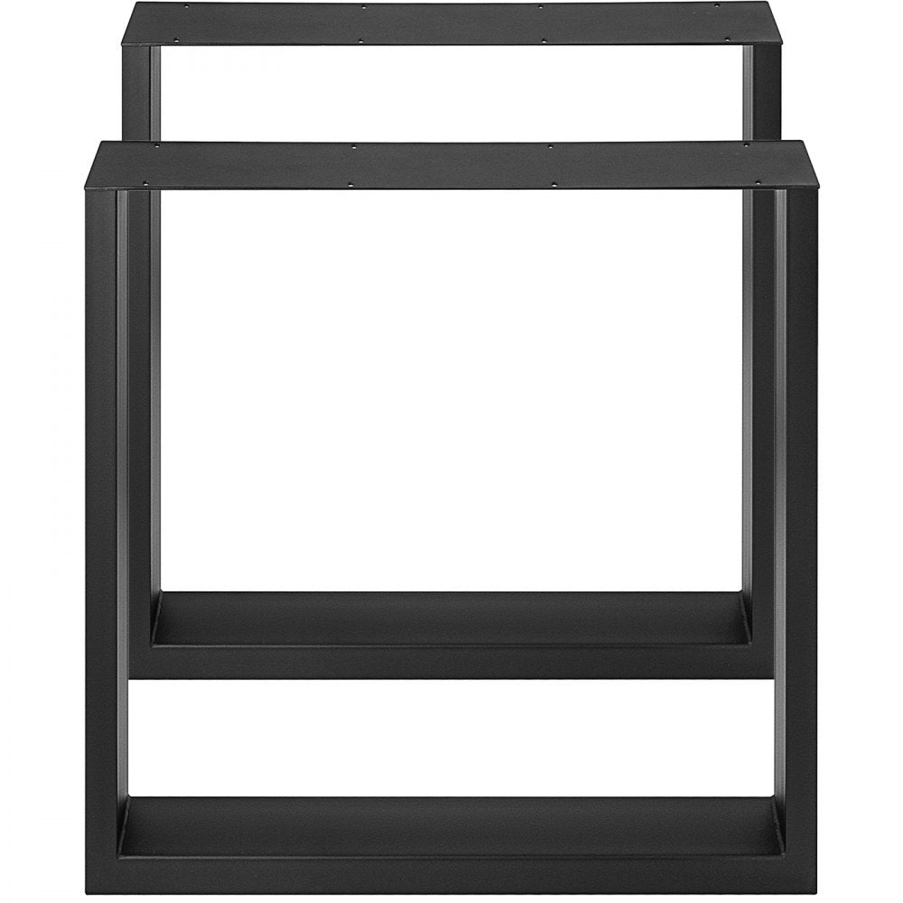 VEVOR 28x27x3.1 Inch Set of 2 Steel Table Legs, 28 Height 27 Wide Dining Table Legs,Heavy Duty 3.1" Width Box Section Square Table Legs, Black Color Industrial Country Style Metal Dining Legs