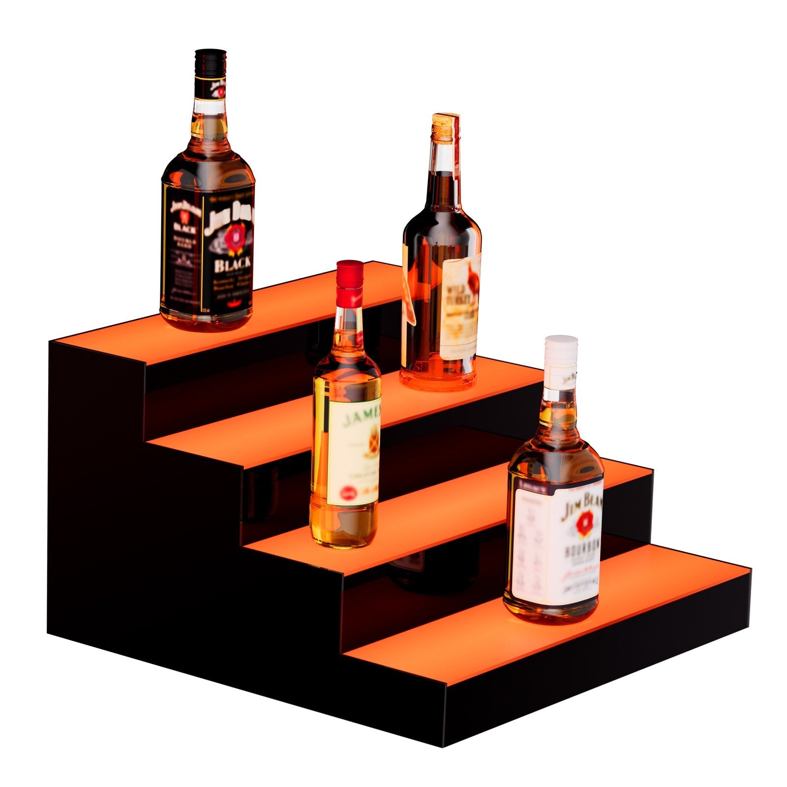 VEVOR LED Lighted Liquor Bottle Display Bar Shelf RF & App Control 16" 4-Step
