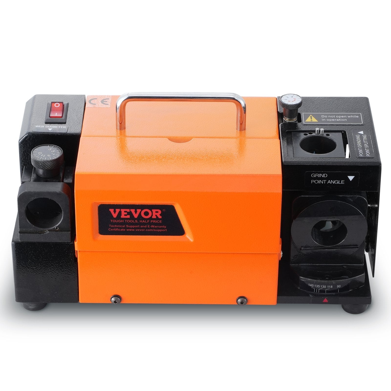 VEVOR Drill Bits Sharpener, 3-13mm Bits Grinder Sharpener, Lip Relief Angle & 95°-135° Point Angle Adjustable Drill Bit Re-Sharpener, Portable Sharpening Machine with 11 Collets, CBN & SDC Wheel