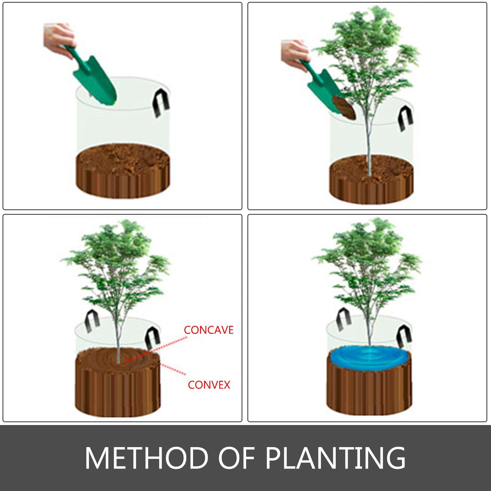 5PCS x 200Gallon Plant Grow Bags Fabric Grow Pots With Handles Heavy Duty Sturdy