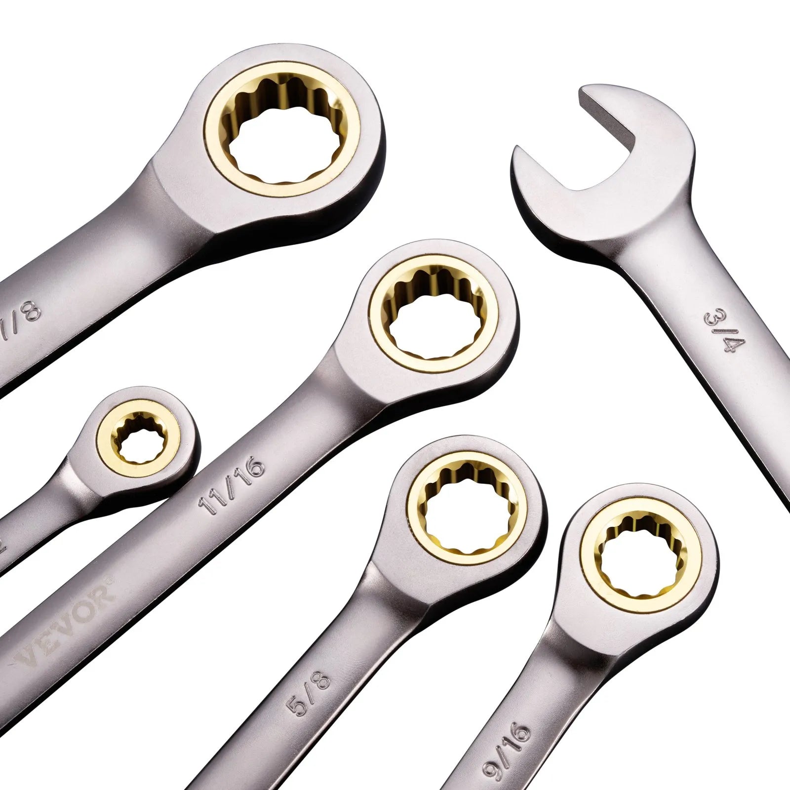 VEVOR Combination Wrench Set 24 PCS SAE 1/4" - 7/8" Metric 8-19mm Organizer Rack