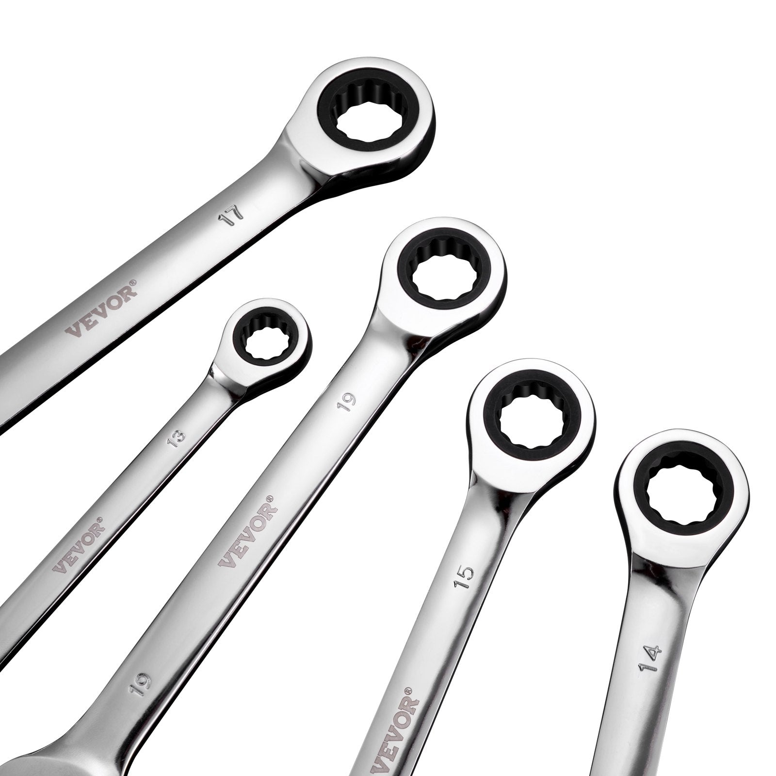 VEVOR Combination Wrench Set 8-Piece Metric 8 mm to 19 mm with Organizer Rack