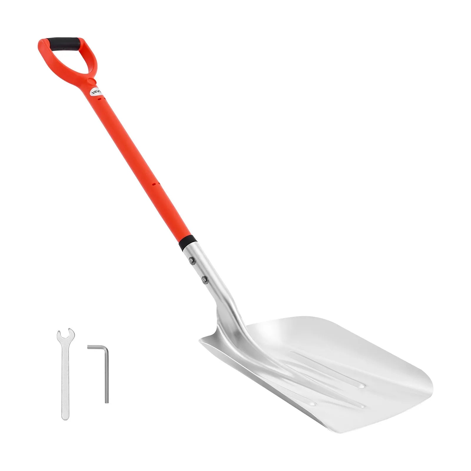 VEVOR Snow Shovel for Driveway, 14 in Wide Aluminum Alloy Snow Shovel with D-shaped Handles, Large Capacity Snowplow Shovels, Lightweight Snows Removal Tool for Garden Car Camping